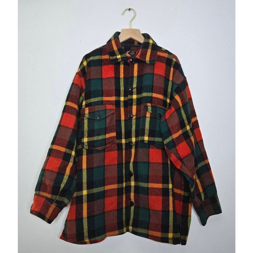 Vintage Johnson Woolen Mills Jacket Mens Tartan Plaid Hunting Wool